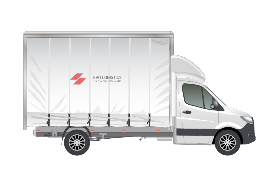 A white truck with Evo Logistics logo